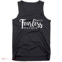 Fearless For He With Me Psalm 27:1 Tank Top thumb 0