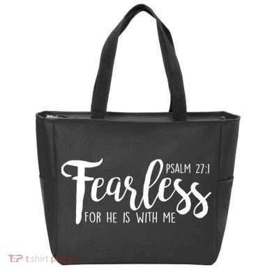 Fearless For He With Me Psalm 27:1 Tote Bag