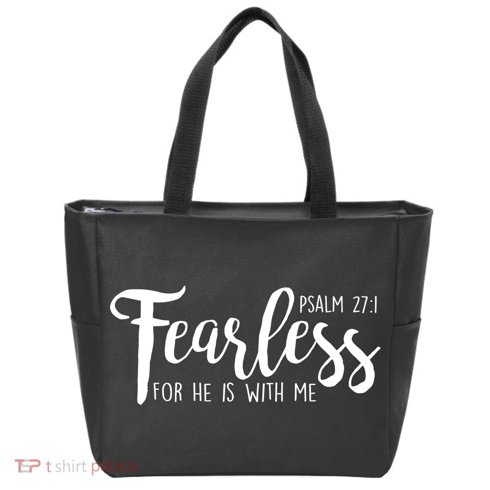 Fearless For He With Me Psalm 27:1 Tote Bag