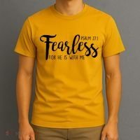 Fearless For He With Me Psalm 27:1 T-Shirt thumb 3