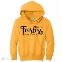 Fearless For He With Me Psalm 27:1 Kids Hoodie thumb 0