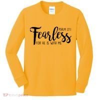 Fearless For He With Me Psalm 27:1 Kids Long Sleeve Shirt thumb 0