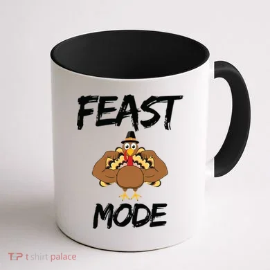 Feast Mode Thanksgiving Turkey Biceps Coffee Mug back