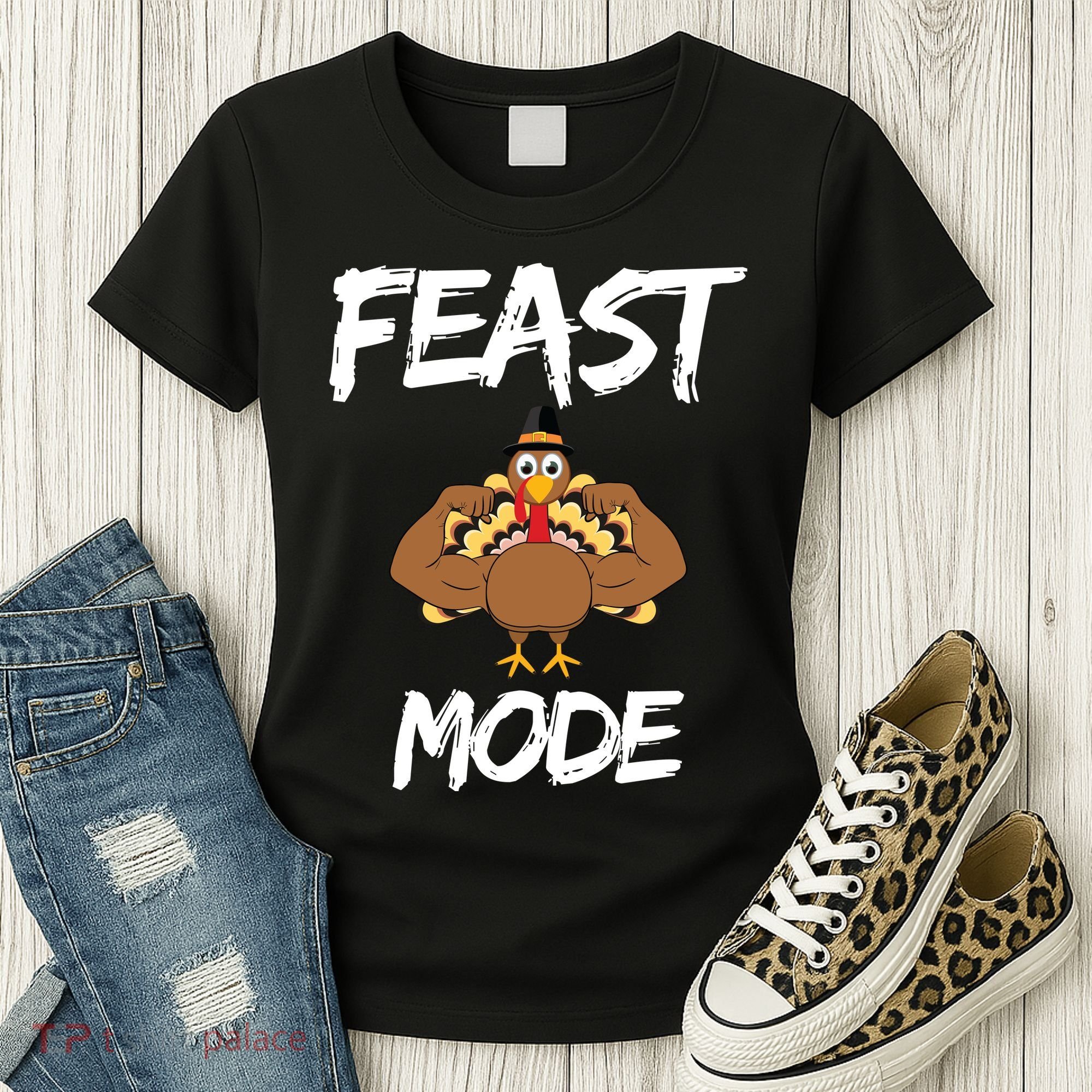 Feast Mode Thanksgiving Turkey Biceps Women's T-Shirt