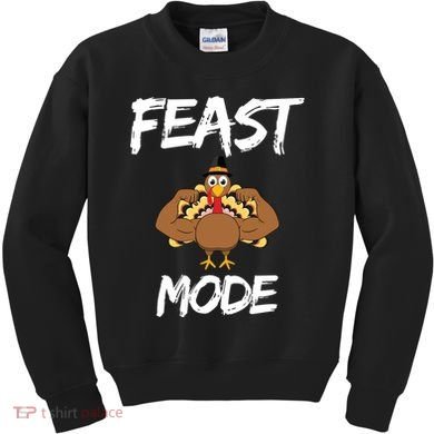 Feast Mode Thanksgiving Turkey Biceps Kids Sweatshirt