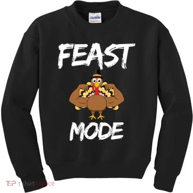 Feast Mode Thanksgiving Turkey Biceps Kids Sweatshirt