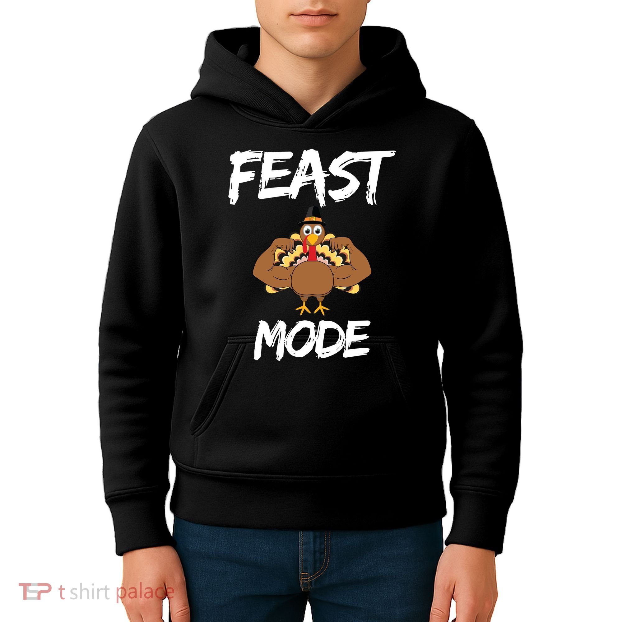 Feast Mode Thanksgiving Turkey Biceps Kids Hoodie