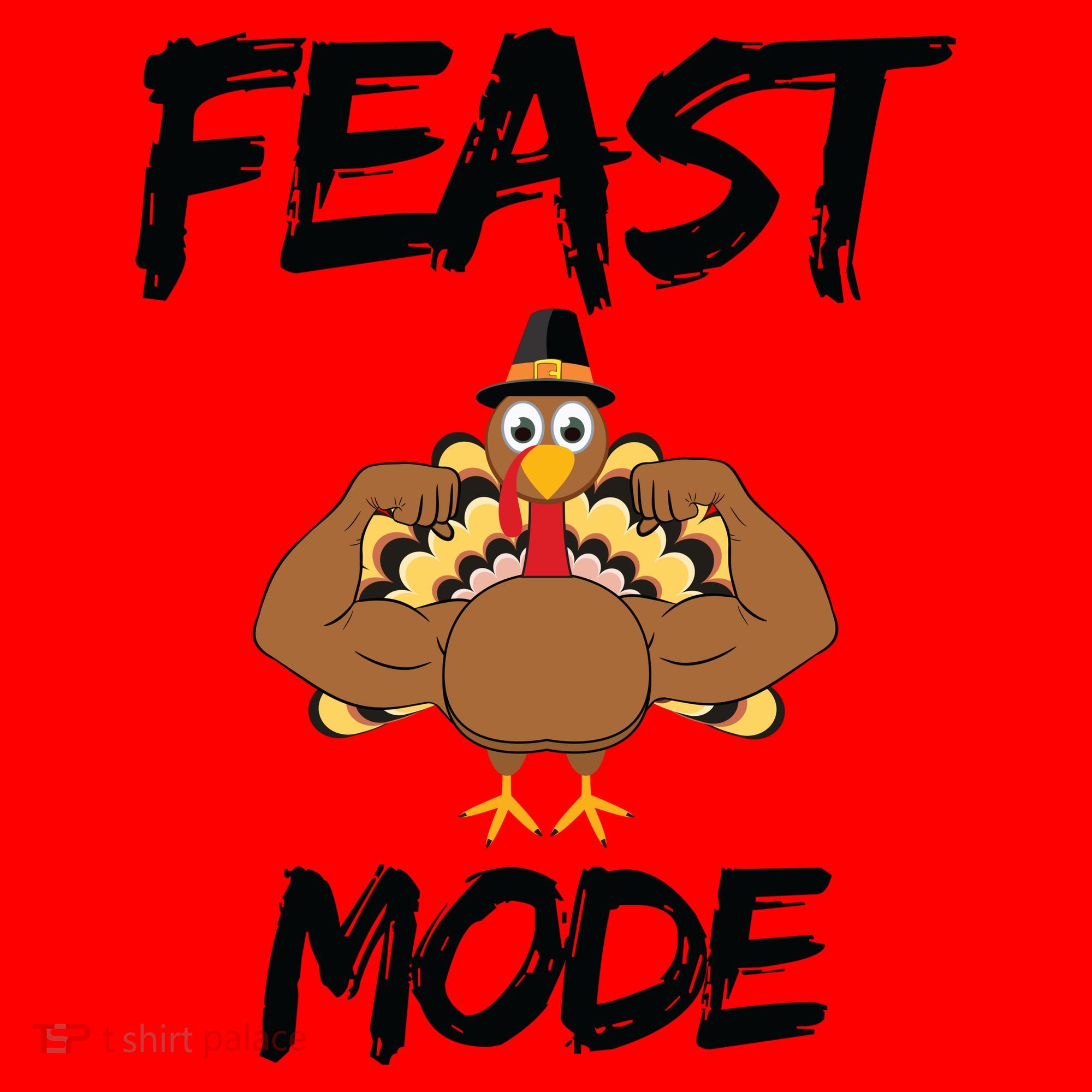 Feast Mode Thanksgiving Turkey Biceps Santa Hat