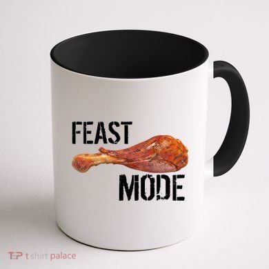 Feast Mode Thanksgiving Turkey Leg Coffee Mug back