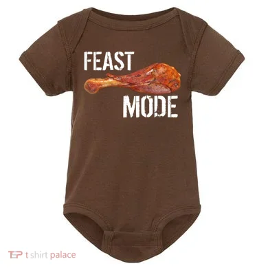 Feast Mode Thanksgiving Turkey Leg Baby Bodysuit