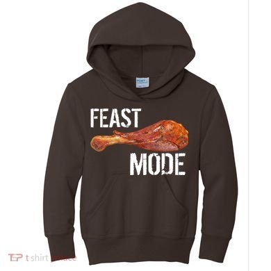 Feast Mode Thanksgiving Turkey Leg Kids Hoodie