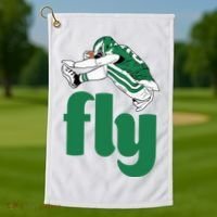 Fly Eagle Birds Football Fan Golf Towel thumb 1