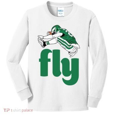Fly Eagle Birds Football Fan Kids Long Sleeve Shirt