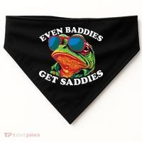 Funny Even Baddies Get Saddies Frog USA-Made Doggie Bandana thumb 0