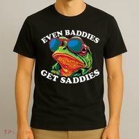 Funny Even Baddies Get Saddies Frog T-Shirt thumb 3