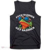 Funny Even Baddies Get Saddies Frog Tank Top thumb 0