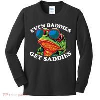 Funny Even Baddies Get Saddies Frog Kids Long Sleeve Shirt thumb 0