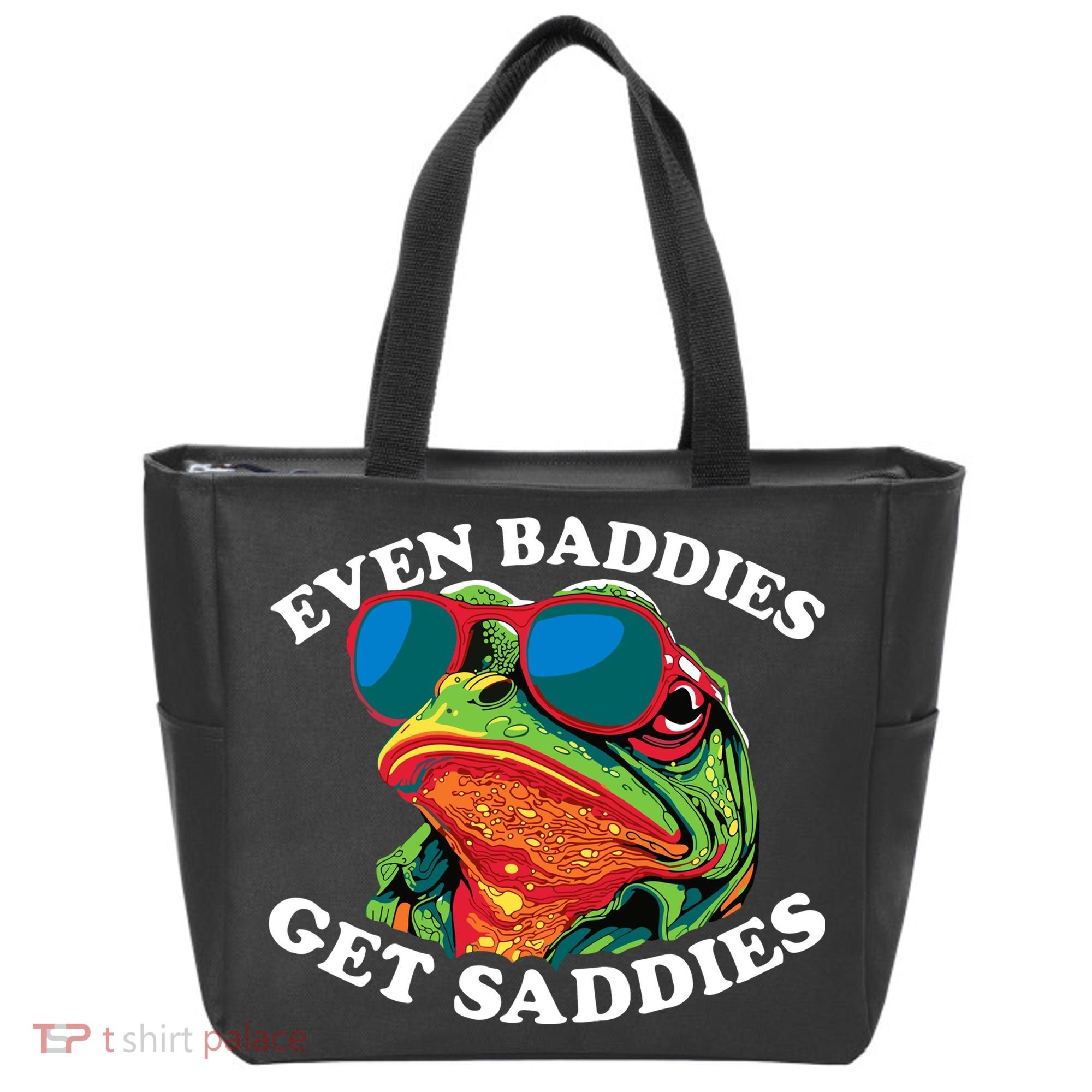 Funny Even Baddies Get Saddies Frog Tote Bag