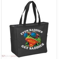 Funny Even Baddies Get Saddies Frog Tote Bag thumb 2