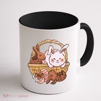 Fat Easter Bunny Cute Coffee Mug thumb 1