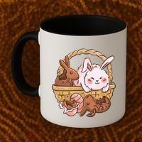 Fat Easter Bunny Cute Coffee Mug thumb 2