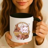 Fat Easter Bunny Cute Coffee Mug thumb 3