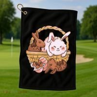 Fat Easter Bunny Cute Golf Towel thumb 1