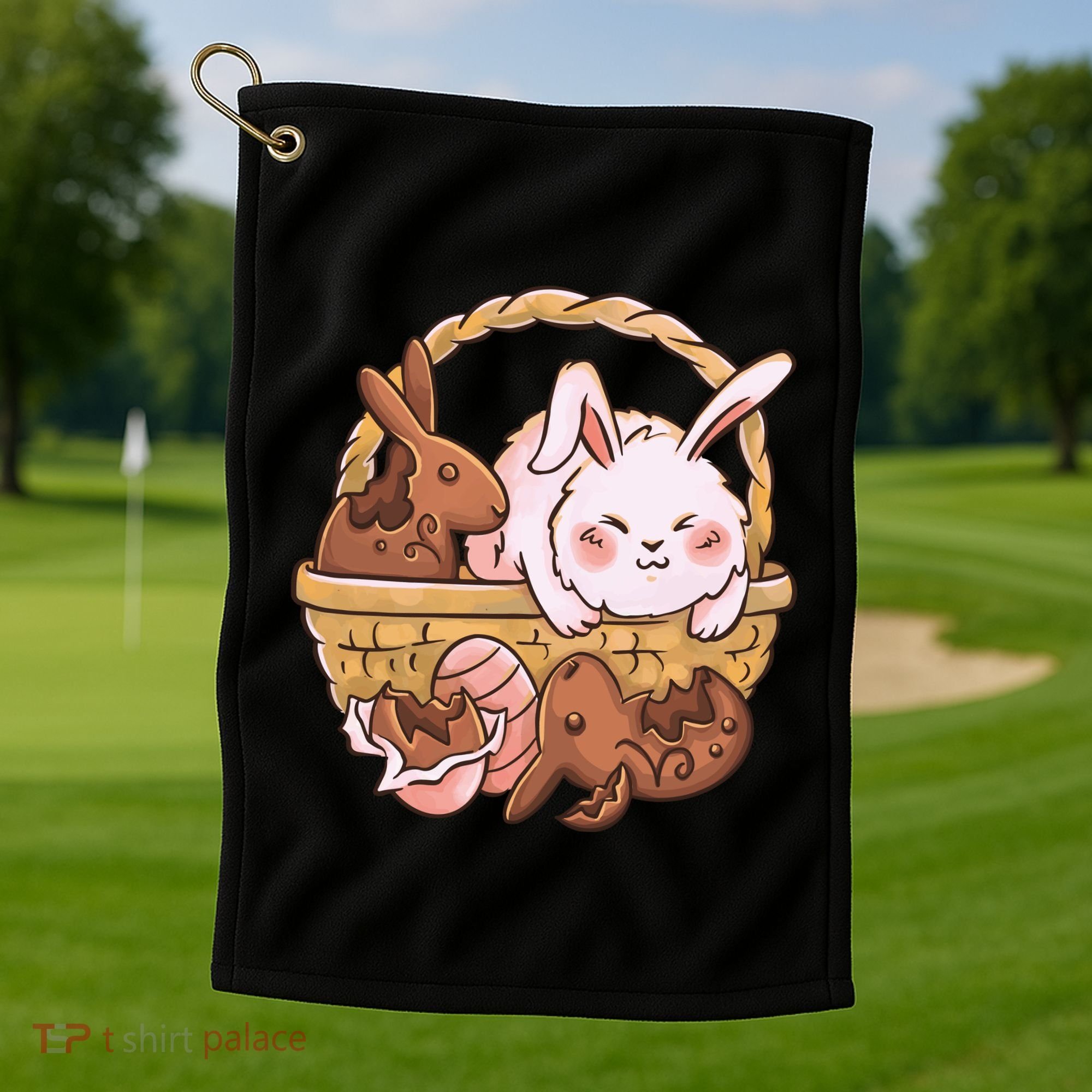 Fat Easter Bunny Cute Golf Towel
