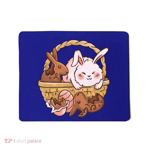 Fat Easter Bunny Cute Mousepad in the selected color