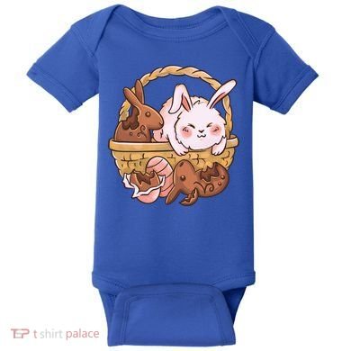 Fat Easter Bunny Cute Baby Bodysuit