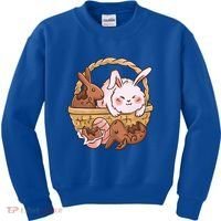Fat Easter Bunny Cute Kids Sweatshirt thumb 0