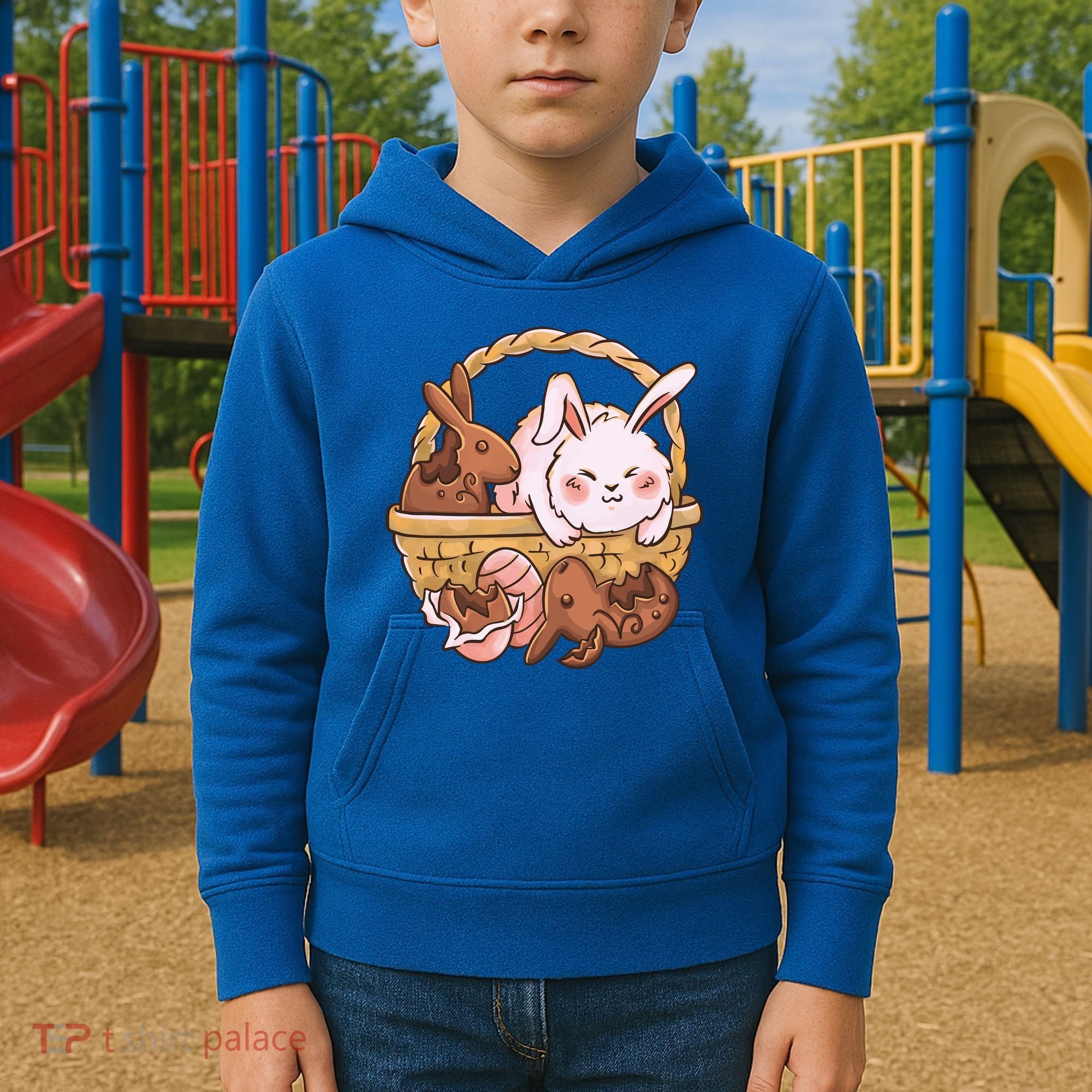Fat Easter Bunny Cute Kids Hoodie