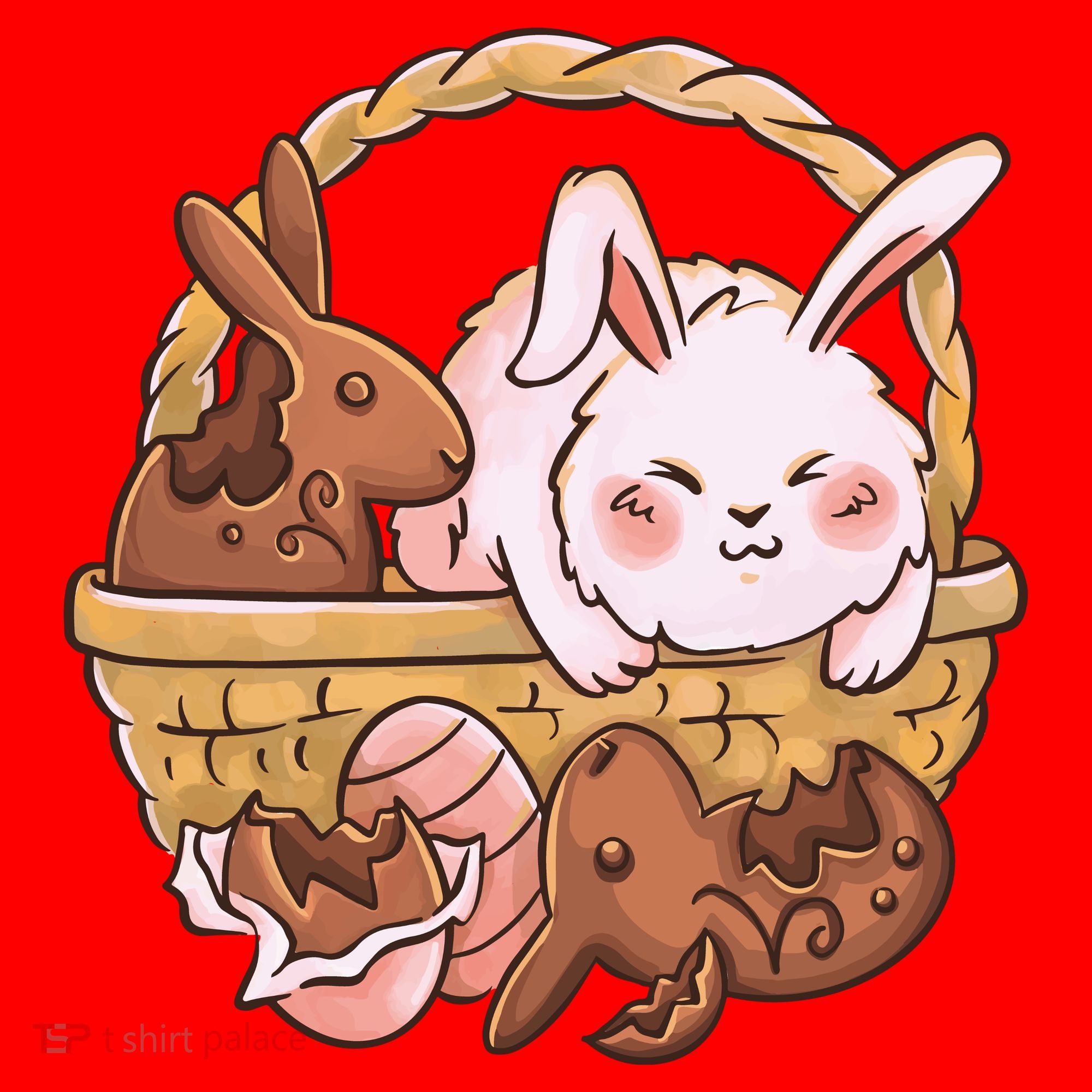 Fat Easter Bunny Cute Santa Hat
