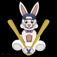 Funny Easter Bunny With Baseball Cap Baseball Lover Pitcher Funny Gift USA-Made Doggie Bandana thumb 2