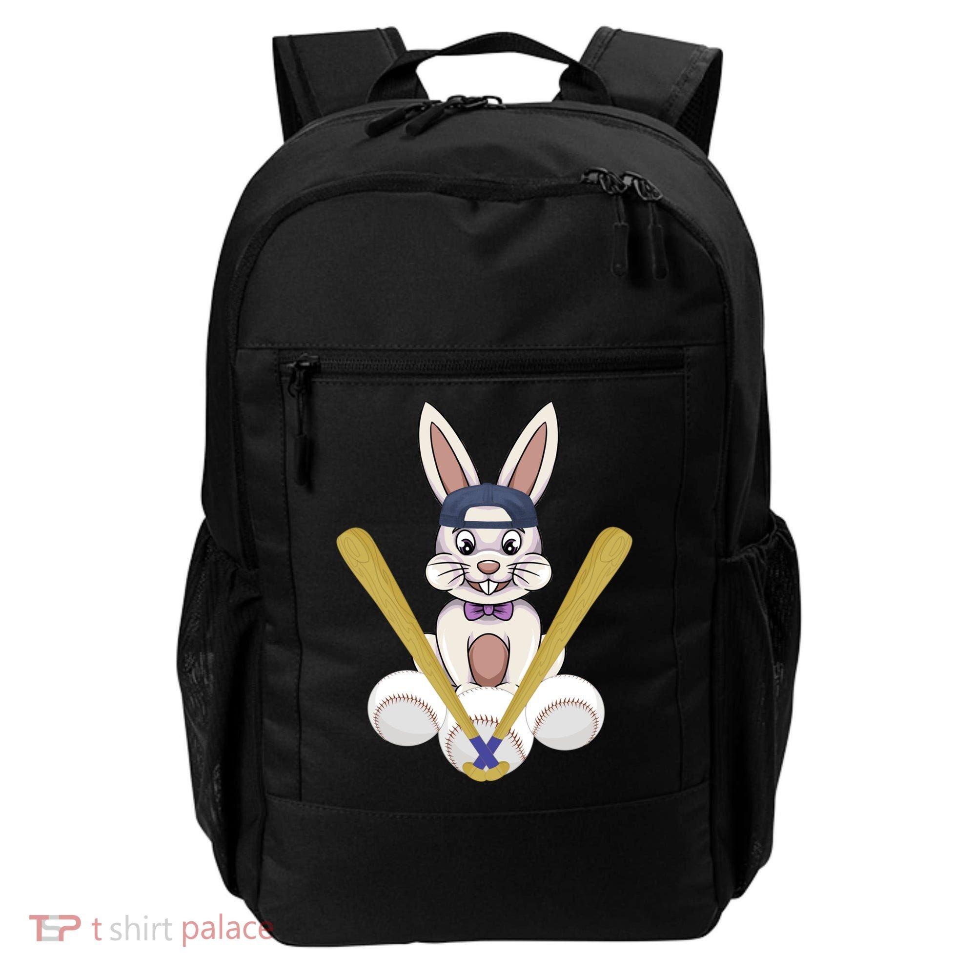 Funny Easter Bunny With Baseball Cap Baseball Lover Pitcher Funny Gift Backpack