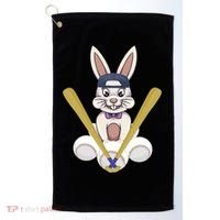 Funny Easter Bunny With Baseball Cap Baseball Lover Pitcher Funny Gift Golf Towel thumb 0