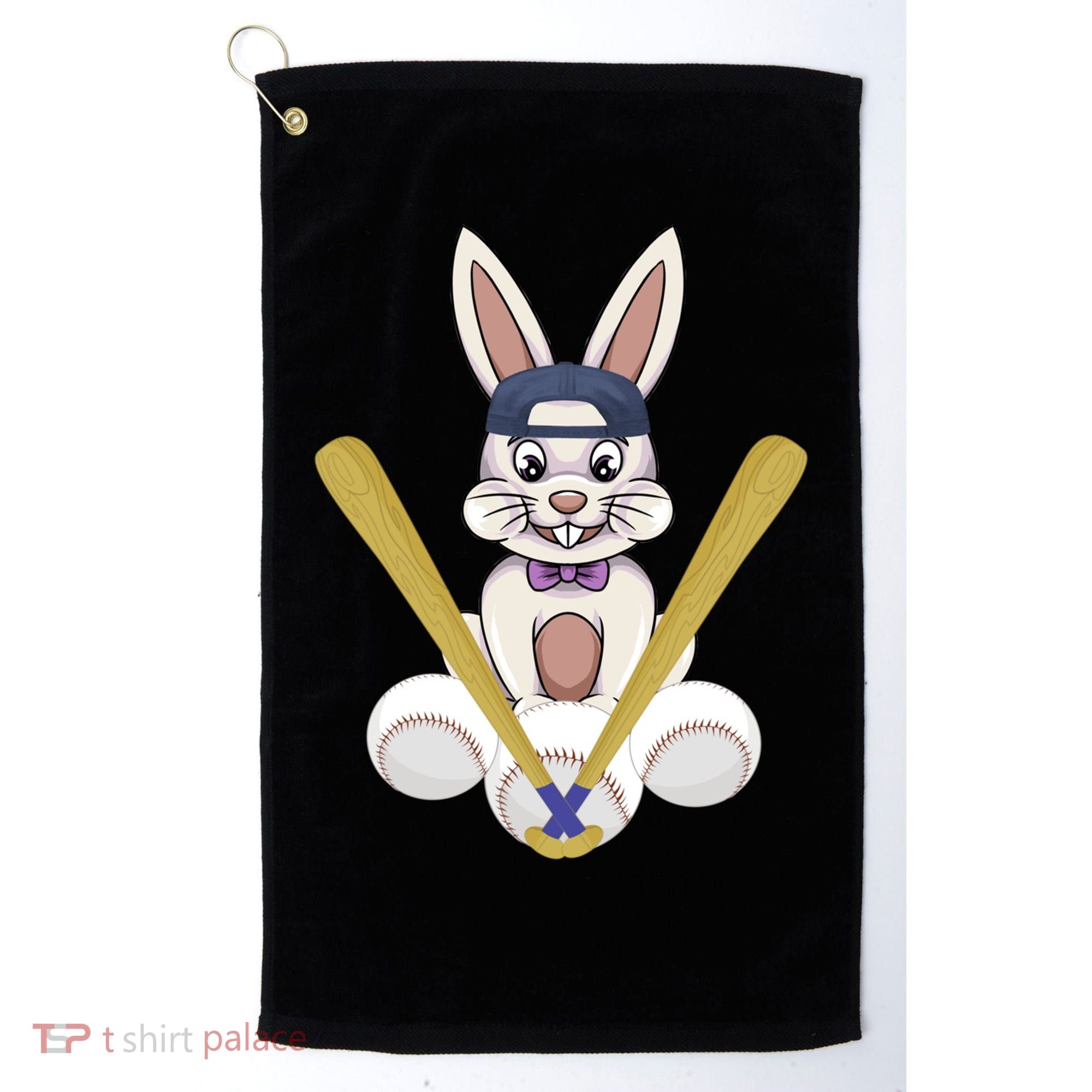 Funny Easter Bunny With Baseball Cap Baseball Lover Pitcher Funny Gift Golf Towel