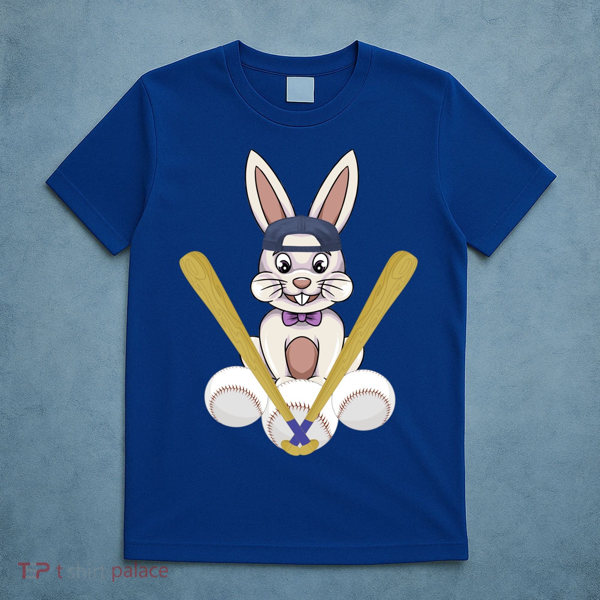 Funny Easter Bunny With Baseball Cap Baseball Lover Pitcher Funny Gift T-Shirt