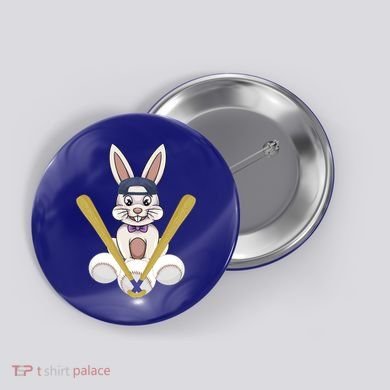 Funny Easter Bunny With Baseball Cap Baseball Lover Pitcher Funny Gift Button