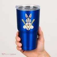 Funny Easter Bunny With Baseball Cap Baseball Lover Pitcher Funny Gift Tumbler thumb 2