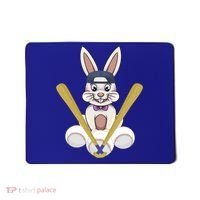 Funny Easter Bunny With Baseball Cap Baseball Lover Pitcher Funny Gift Mousepad thumb 0