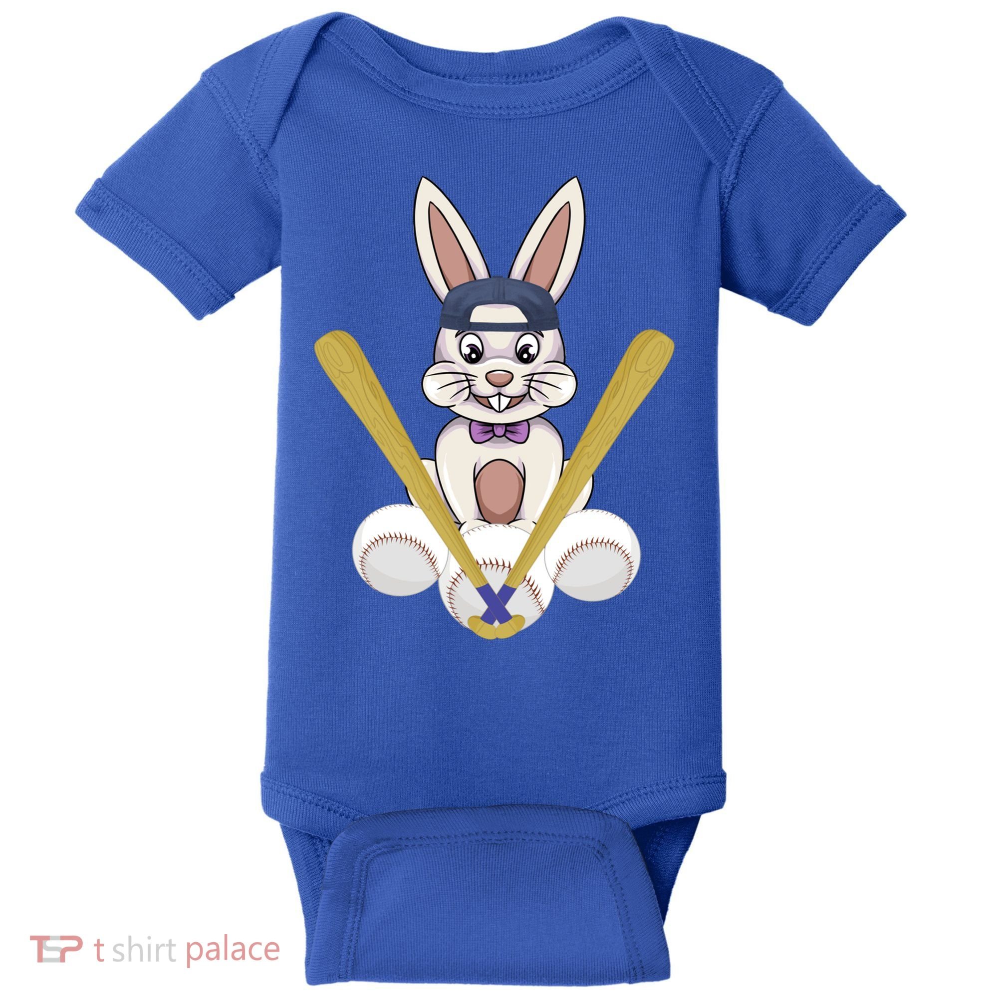 Funny Easter Bunny With Baseball Cap Baseball Lover Pitcher Funny Gift Baby Bodysuit