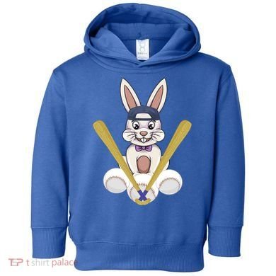 Funny Easter Bunny With Baseball Cap Baseball Lover Pitcher Funny Gift Toddler Hoodie