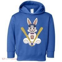 Funny Easter Bunny With Baseball Cap Baseball Lover Pitcher Funny Gift Toddler Hoodie thumb 0