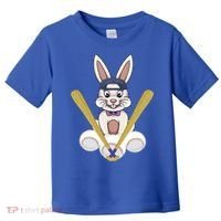 Funny Easter Bunny With Baseball Cap Baseball Lover Pitcher Funny Gift Toddler T-Shirt thumb 0
