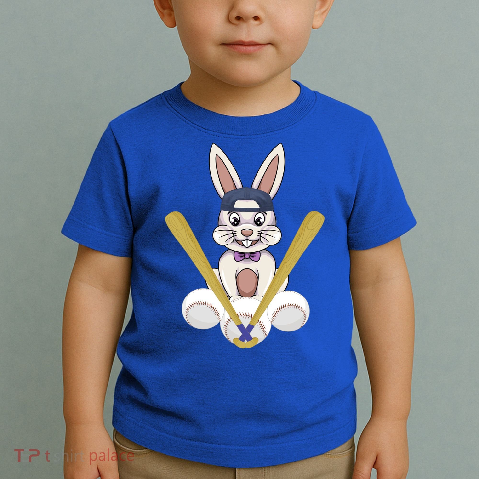 Funny Easter Bunny With Baseball Cap Baseball Lover Pitcher Funny Gift Toddler T-Shirt
