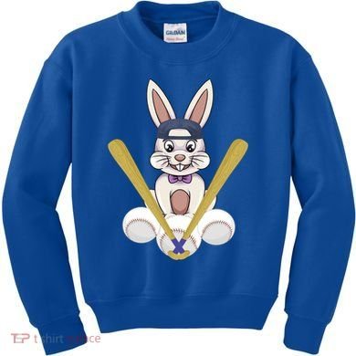 Funny Easter Bunny With Baseball Cap Baseball Lover Pitcher Funny Gift Kids Sweatshirt
