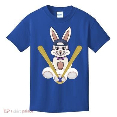 Funny Easter Bunny With Baseball Cap Baseball Lover Pitcher Funny Gift Kids T-Shirt