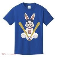 Funny Easter Bunny With Baseball Cap Baseball Lover Pitcher Funny Gift Kids T-Shirt thumb 0