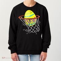 Funny Easter Basketball Egg Hunting Women's Sweatshirt thumb 0